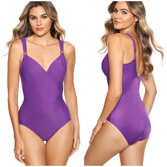 Miraclesuit NWT Razzle Dazzle Siren One Piece Swimsuit Size 6 Orchid Purple